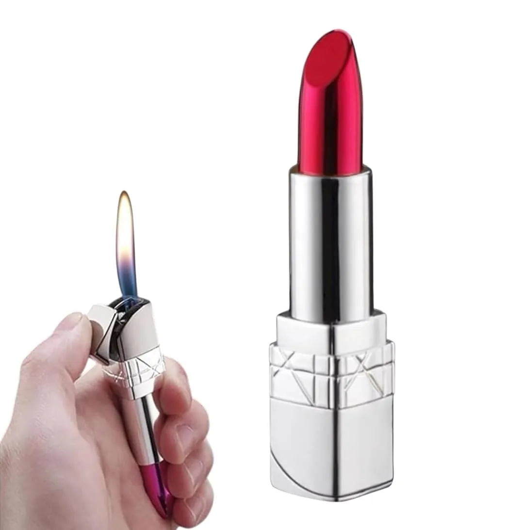 NIVEK Lipstick Lighter Kitty KT Cat Kawaii Kulomi Melody Bunny Rabbit Collectable (Fancy Silver Red)