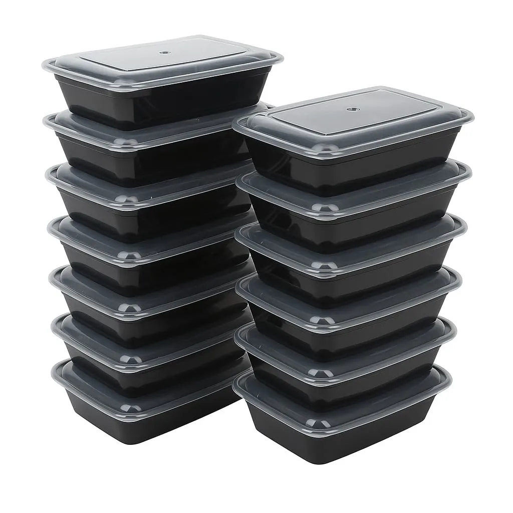 Ruthy's Outlet Meal Prep Containers W/Lids -Square Food Storage – BPA-Free| Stackable | Microwave | Freezer & Dishwasher Safe | Reusable Lunch Bento Box Portion Control & Planning (15 Pack, 32 oz)