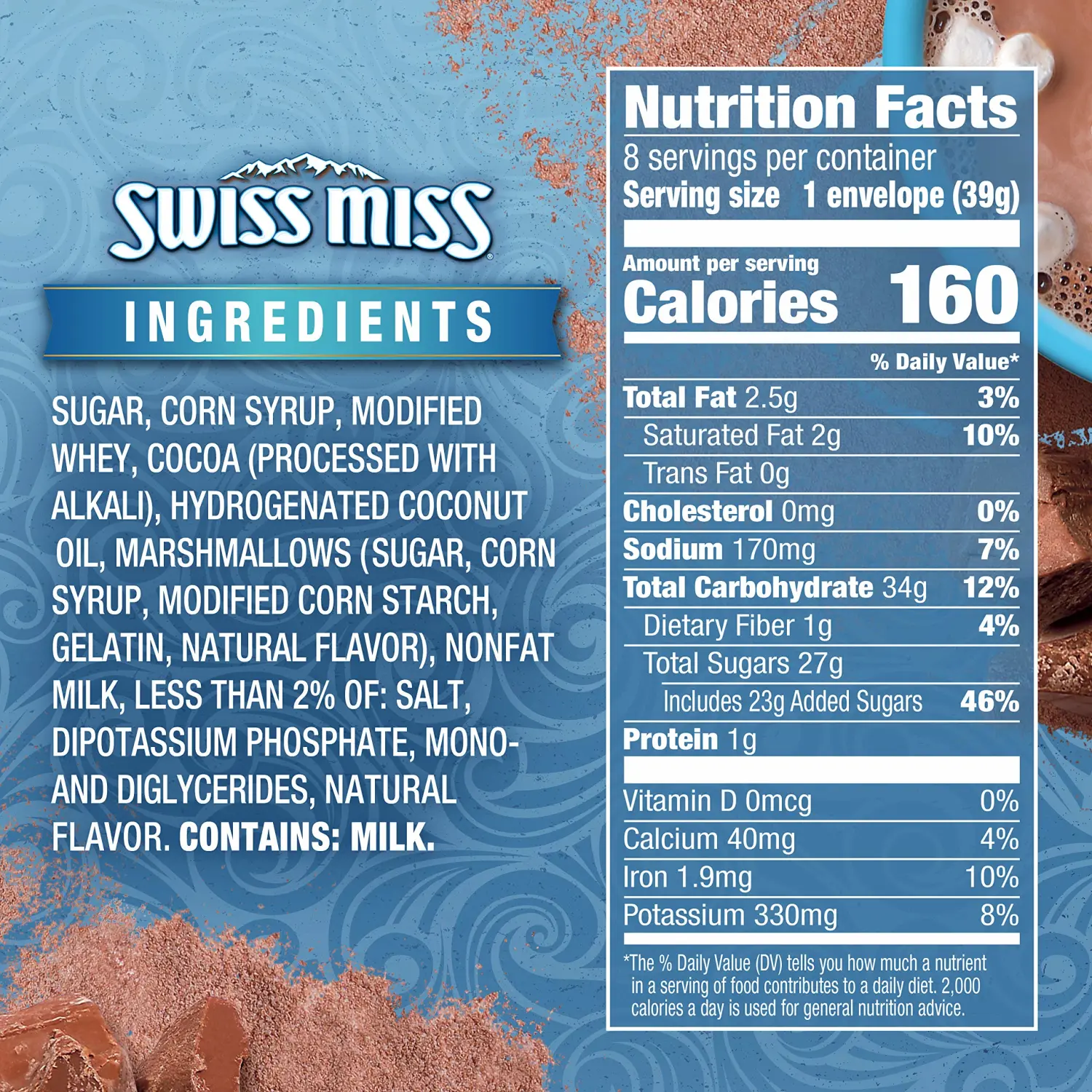 Swiss Miss Marshmallow Hot Cocoa Mix, (12 Count of 1.38 oz Envelopes) 11.04 oz, Pack of 12