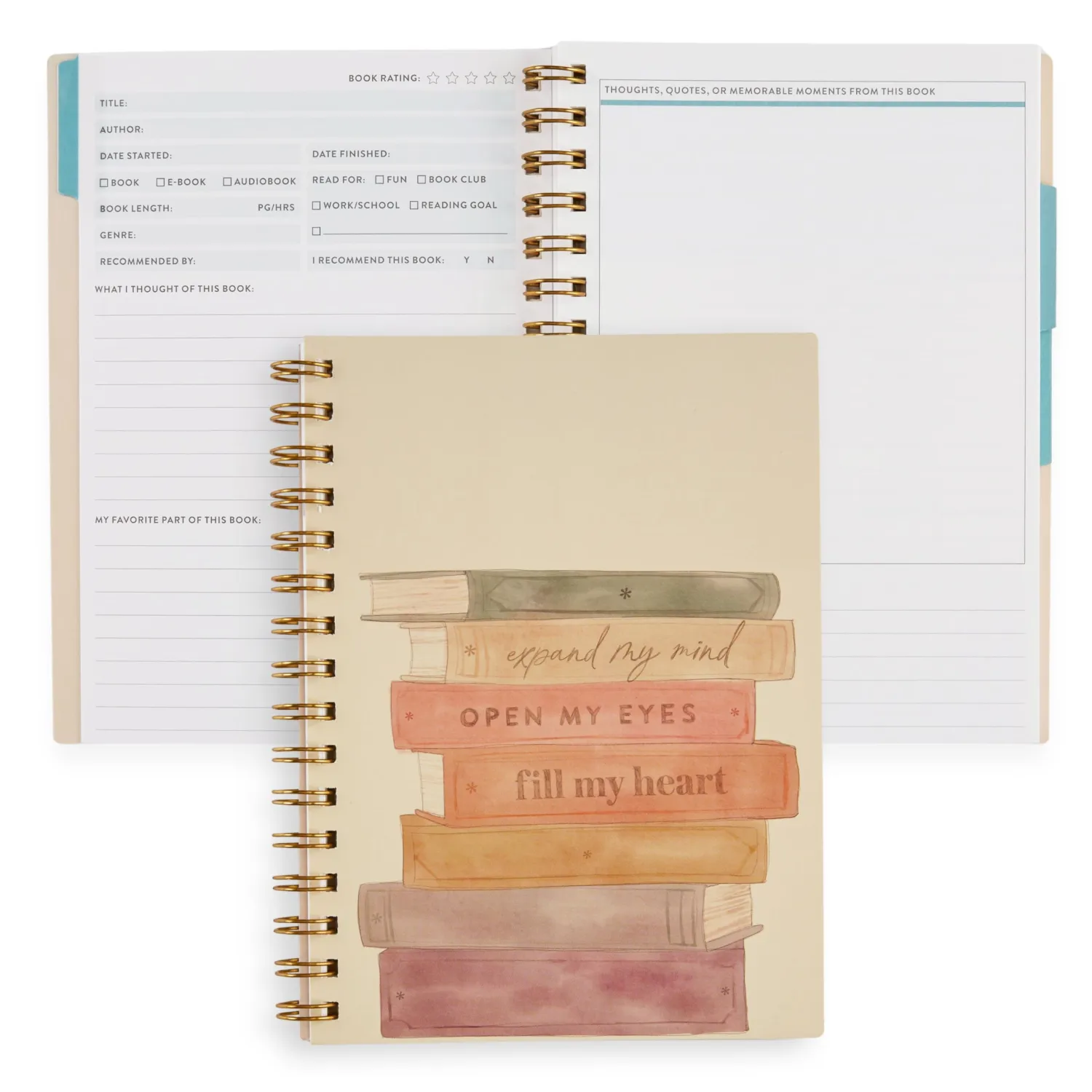 Erin Condren Inspired Collection A5 Reading Log - Books of Wisdom Cover