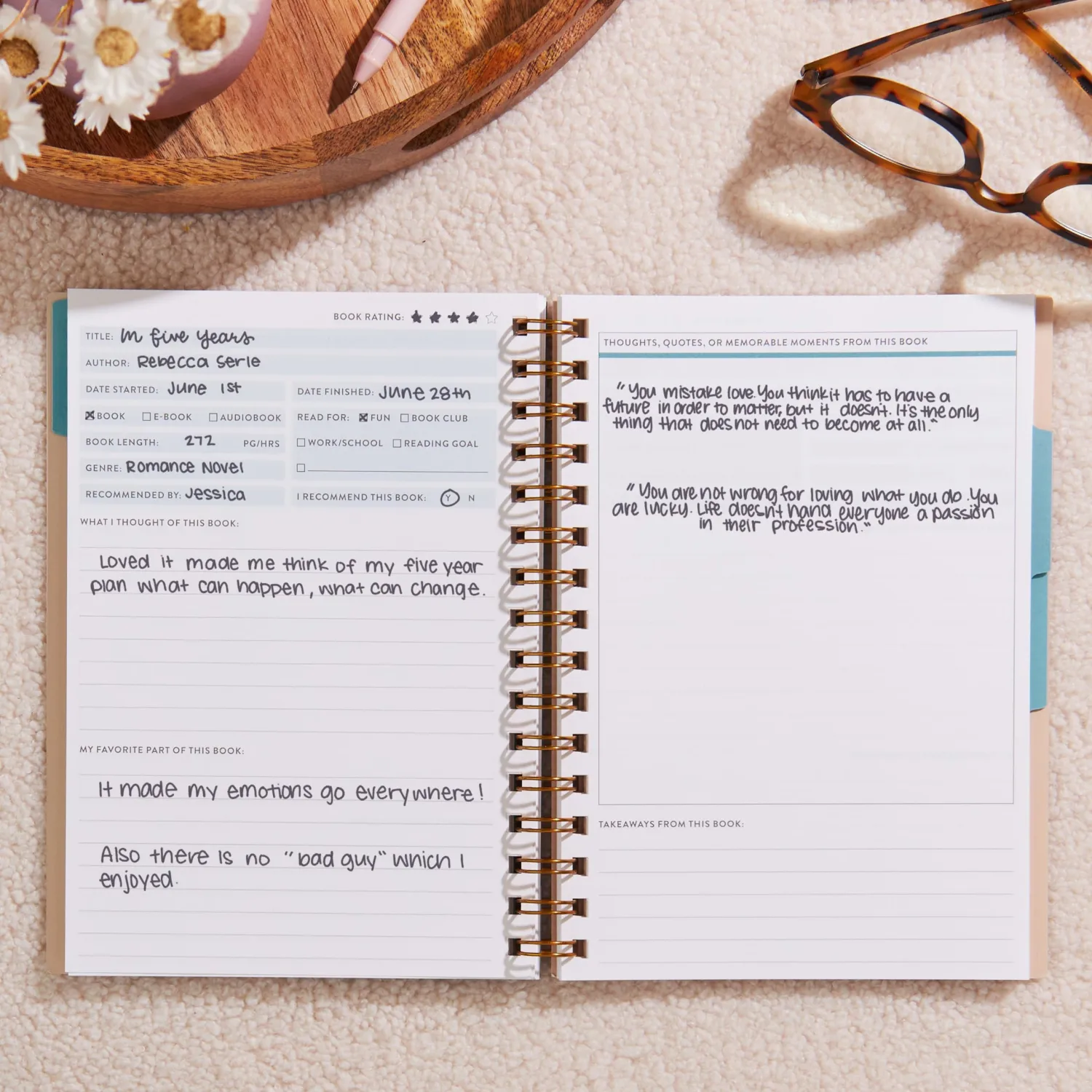 Erin Condren Inspired Collection A5 Reading Log - Books of Wisdom Cover
