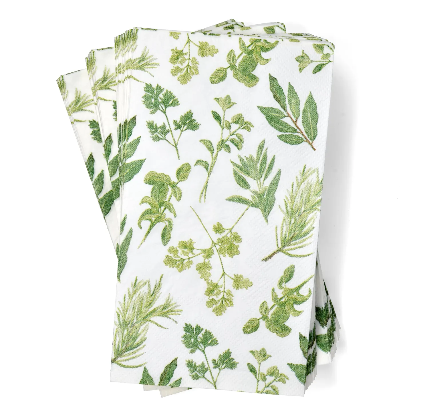 Gift Boutique 100 Pcs Botanical Herb Paper Guest Napkins Disposable Spring Summer Greenery Herbs Napkin for Flowers Floral Birthday Party Supplies