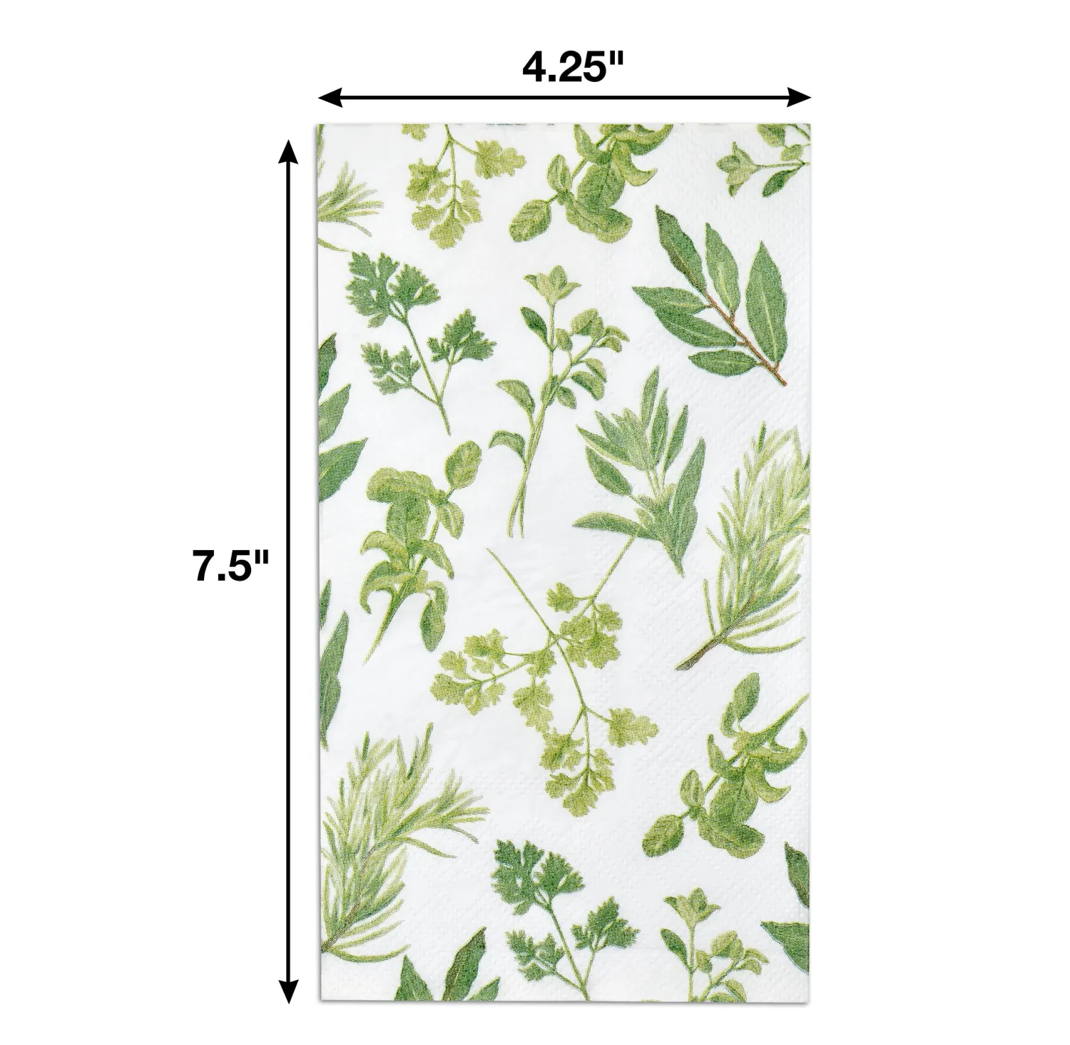 Gift Boutique 100 Pcs Botanical Herb Paper Guest Napkins Disposable Spring Summer Greenery Herbs Napkin for Flowers Floral Birthday Party Supplies