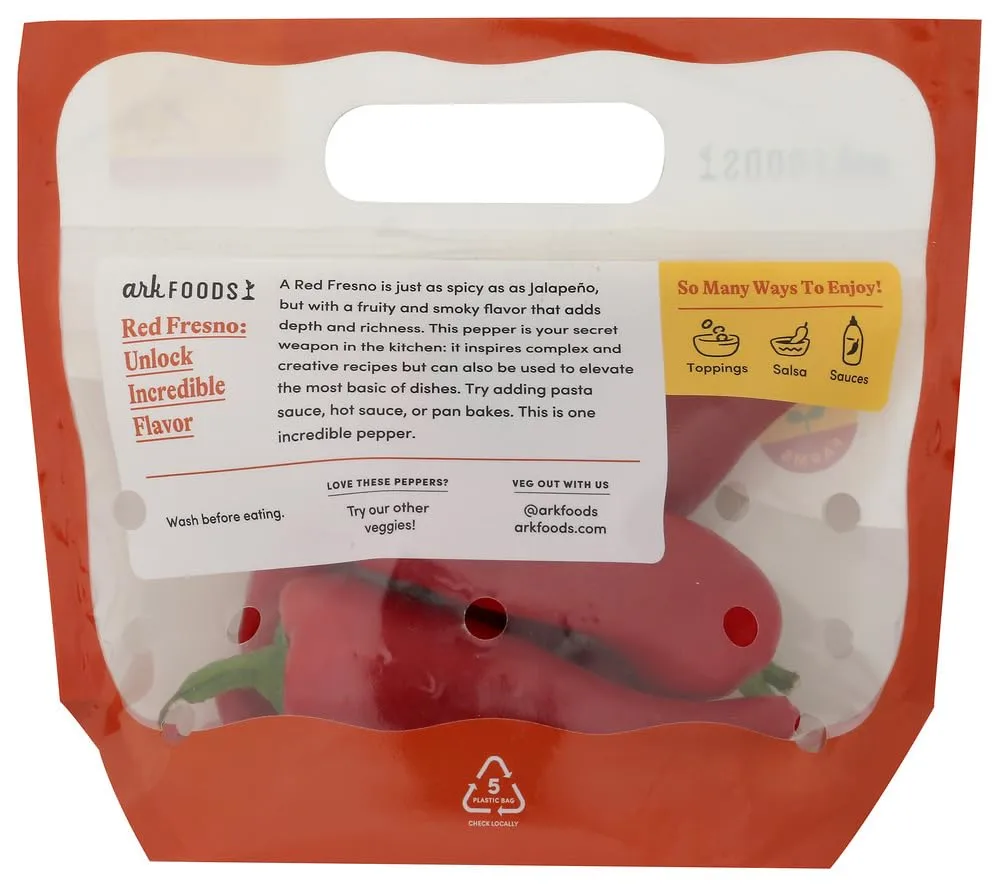 Ark Foods Red Fresno Peppers, 4 OZ