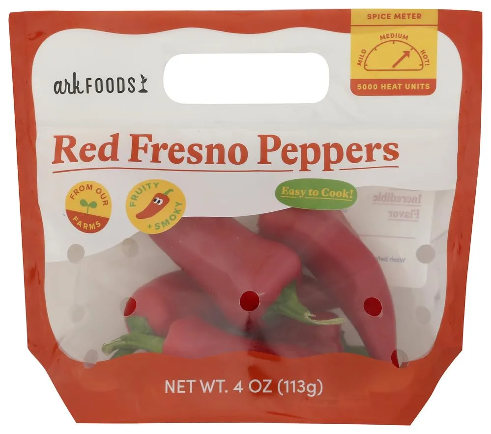 Ark Foods Red Fresno Peppers, 4 OZ