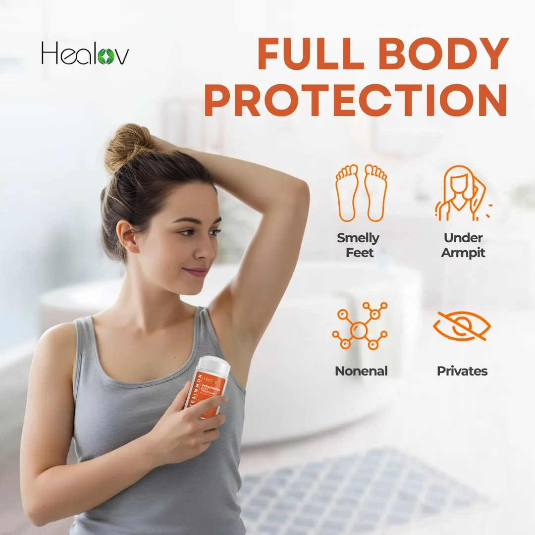 Persimmon Deodorant – All-Natural Whole Body Deodorant for Women and Men – Japanese Persimmon Extract Helps to Eliminate Body Odor and Old People Smell – Extra Strength, Aluminum Free, Long Lasting