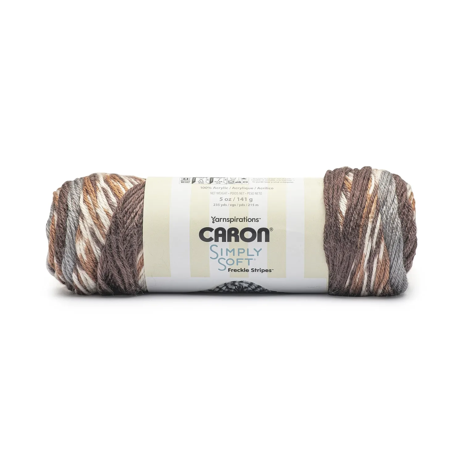 Caron Simply Soft Freckle Sienna Yarn - 3 Pack of 5oz/141g - Acrylic - #4 Worsted (Medium) - 235 Yards - Knitting & Crochet