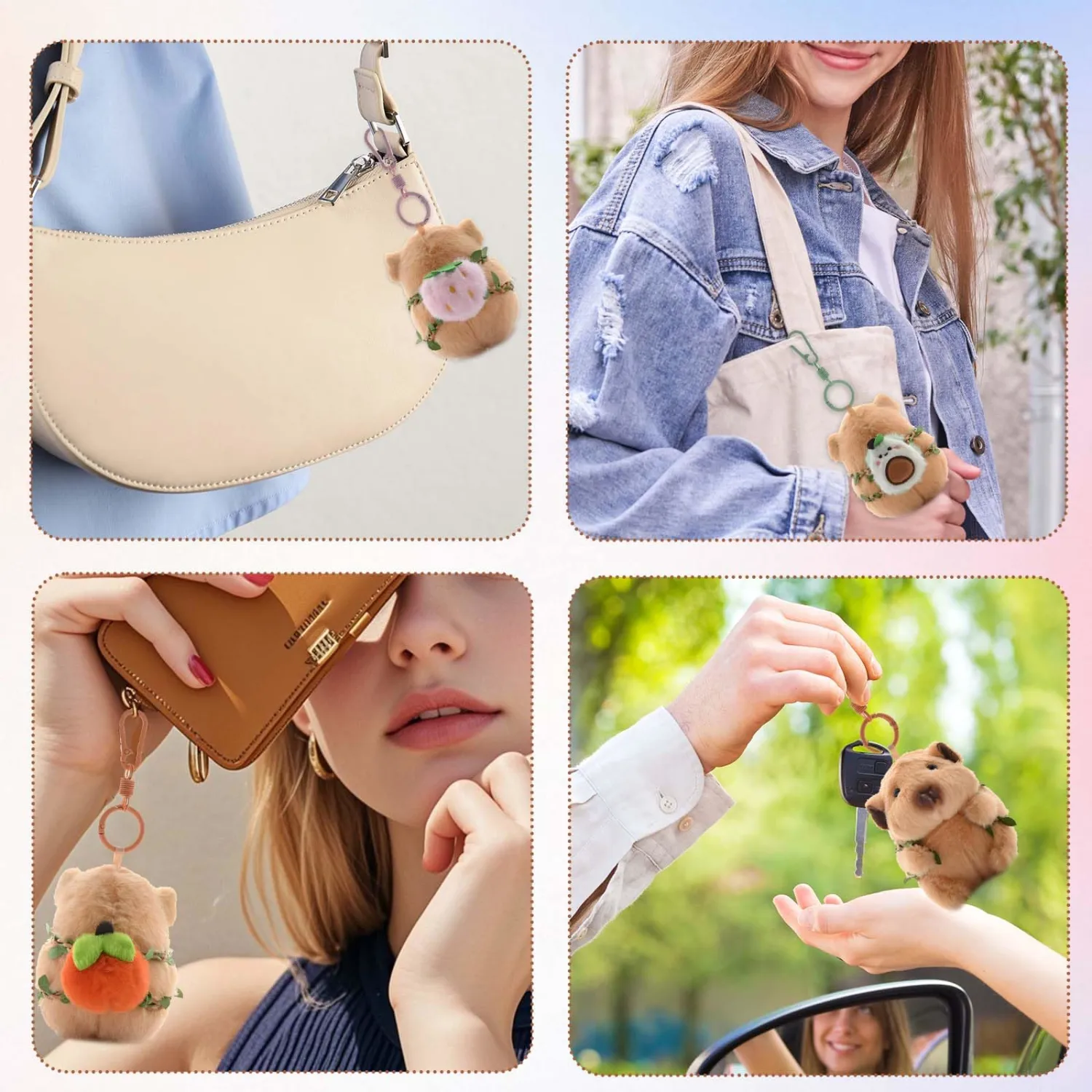 Guinea Pig Plush Keychain – Funny Keyring Charm for Women, Men, Kids | Car Key Handbag Purse Backpack Decor and Birthday Gift