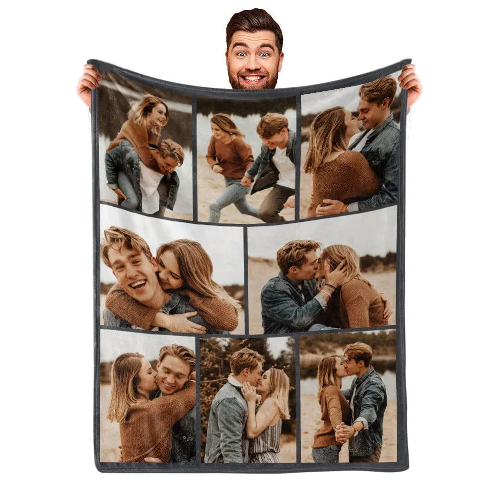 Ships Next Day, Custom Blanket with Picture for Girlfriend Boyfriend Gifts, Personalized Wife Photo Blanket for Birthday Blankets Gifts from Husband