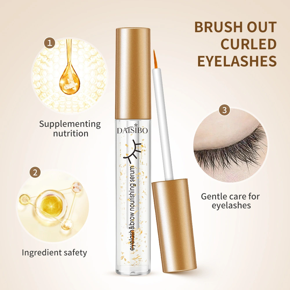 Gold Foil Plain Black Thick Natural Eyelash Growth Solution