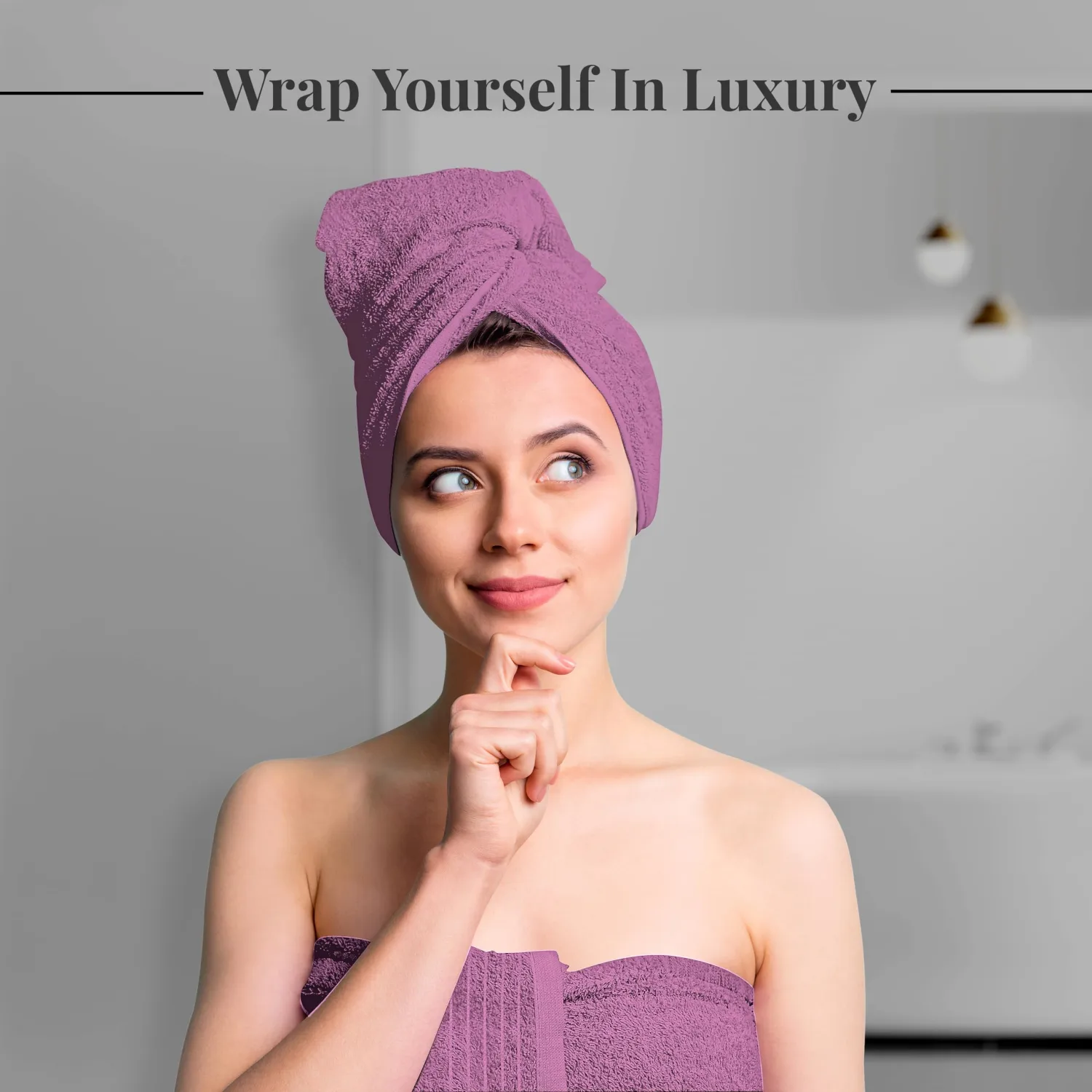 Tens Towels Pack of 8 Towels Set, 2 Extra Large Bath, 2 Hand, 4 Washcloths, 100% Cotton, Lighter Weight, Quicker to Dry, Super Absorbent, Perfect for Bathroom, Purple