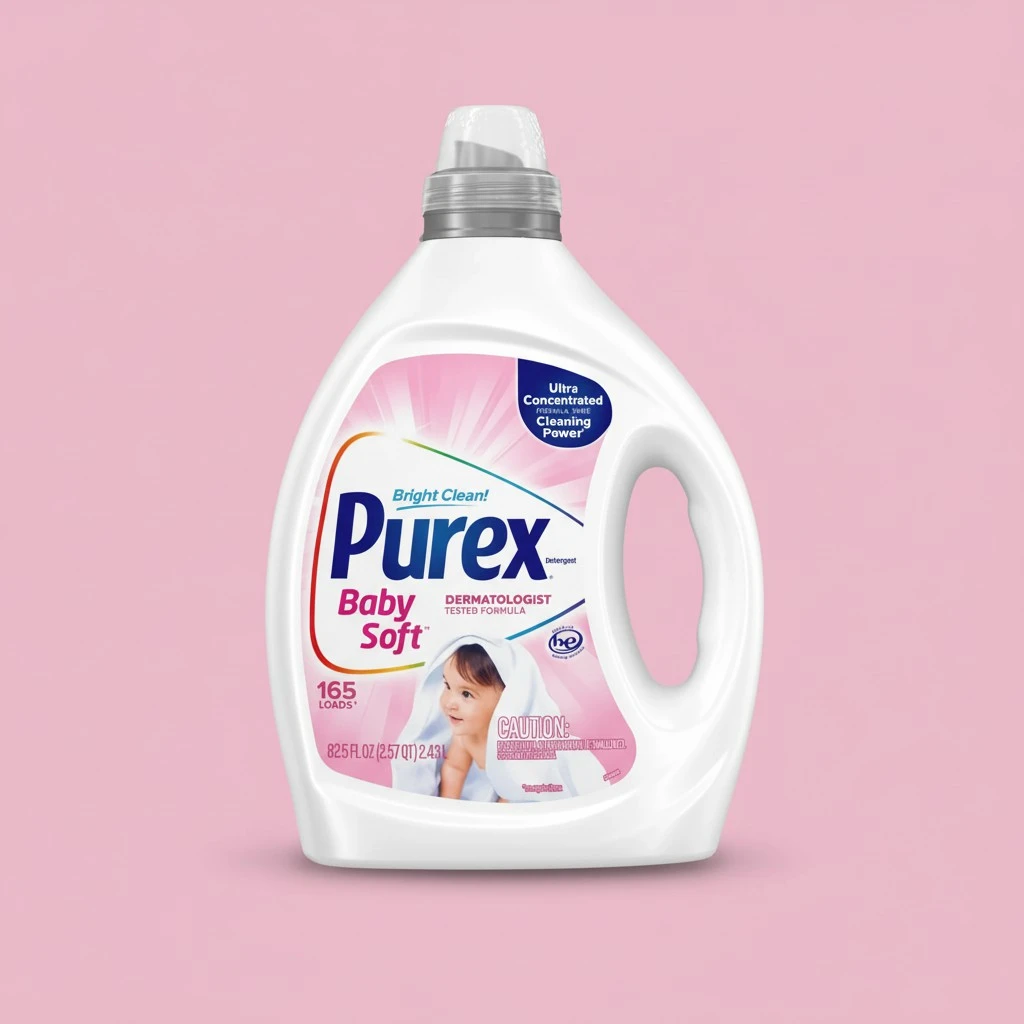 Purex Baby Laundry Detergent Liquid, Ultra Concentrated, 82.5 fl oz, 165 Loads, Hypoallergenic, Dye Free, Gentle on Skin