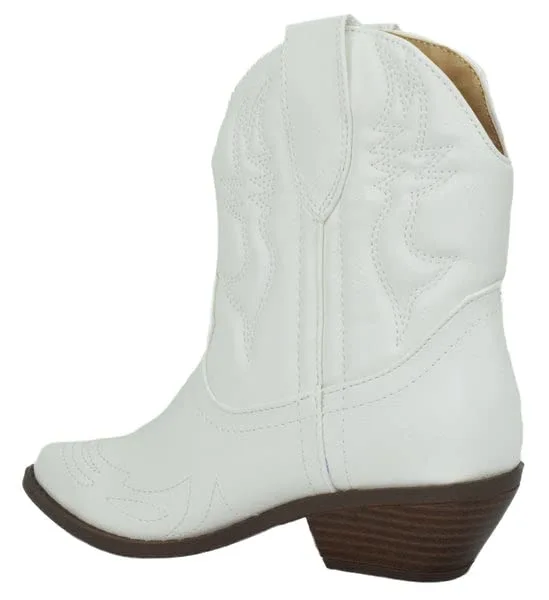 Soda Women Cowgirl Cowboy Western Stitched Ankle Boots Pointed Toe Short Booties Rigging-S (Wide Fit Available)