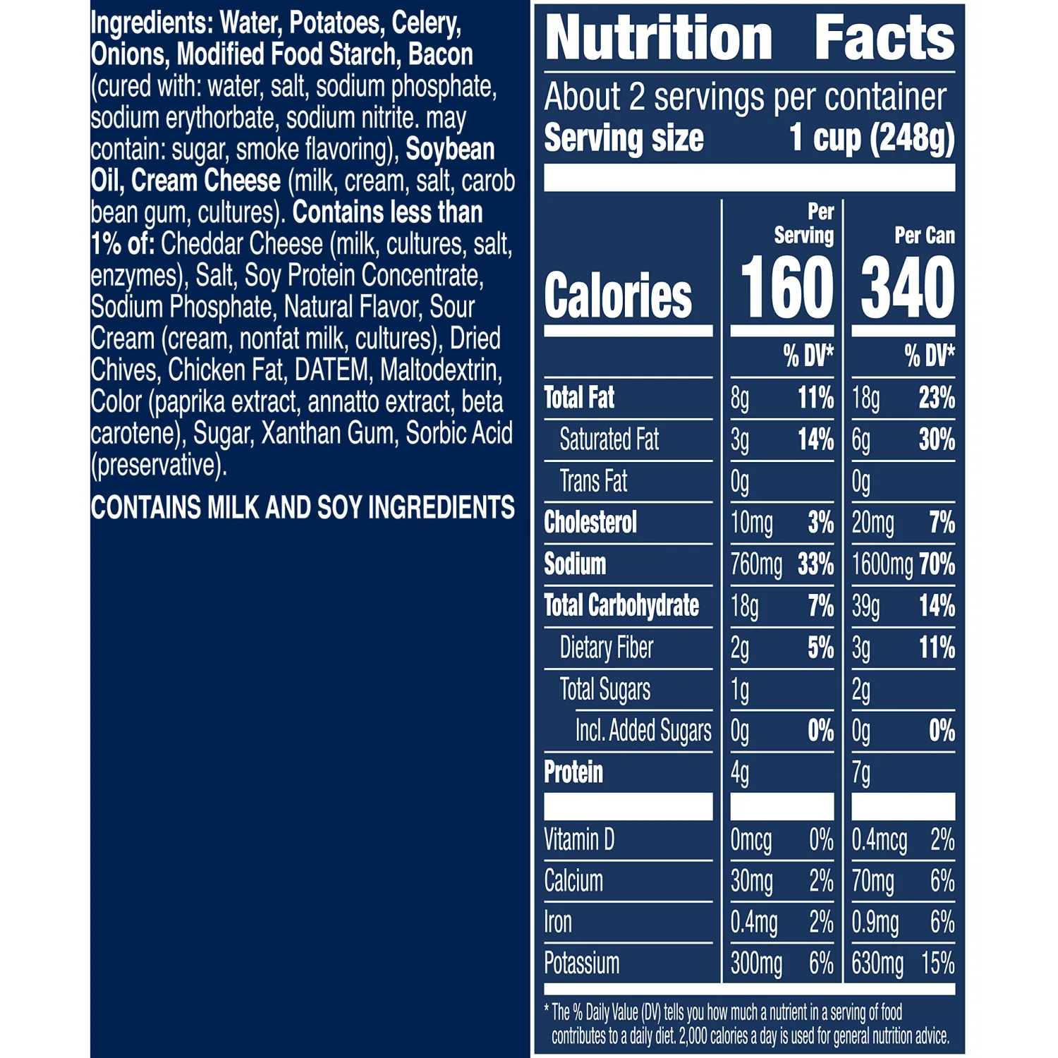 Progresso Loaded Potato with Bacon and Cheese Soup, Rich and Hearty Canned Soup, 18.5 oz