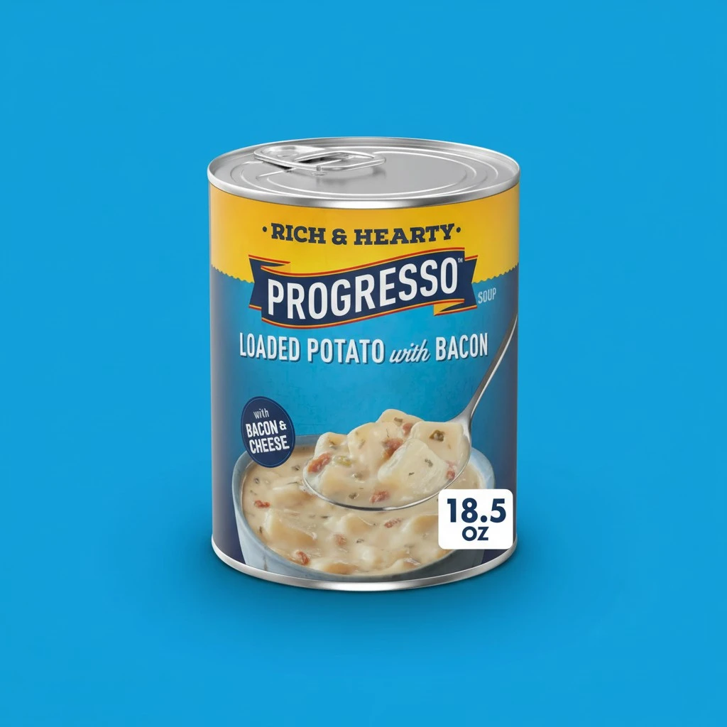 Progresso Loaded Potato with Bacon and Cheese Soup, Rich and Hearty Canned Soup, 18.5 oz