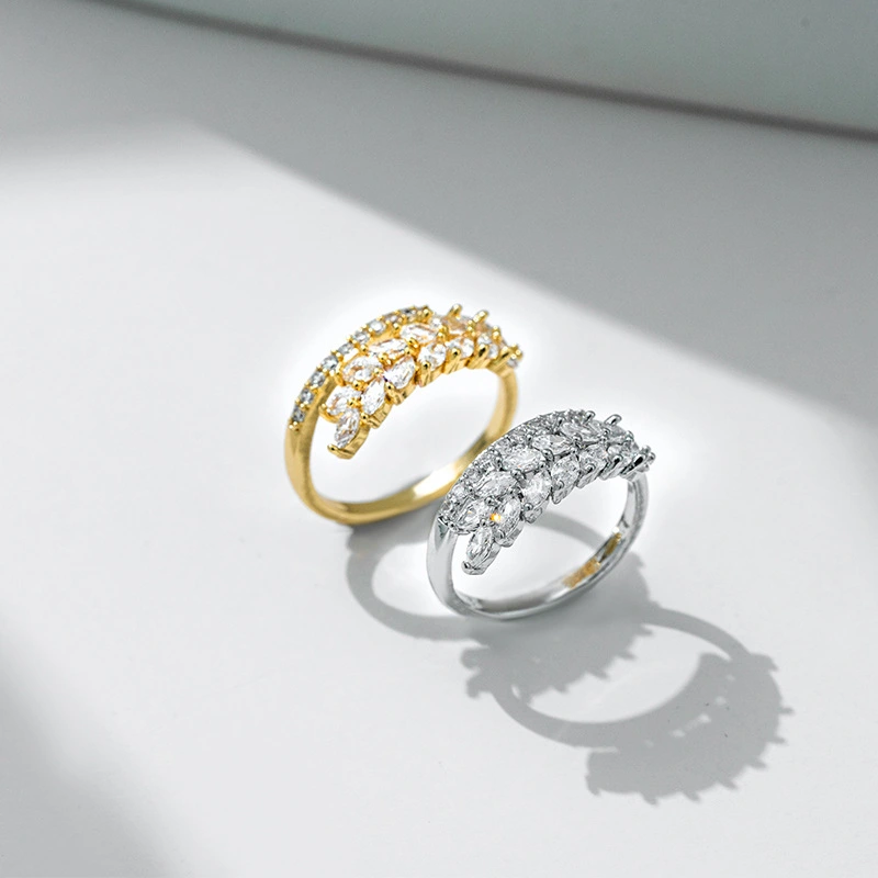 Exquisite Wheat Open-end Zircon Ring