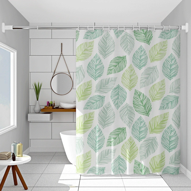 Bathroom Waterproof Shower Curtain PEVA Banana Leaves