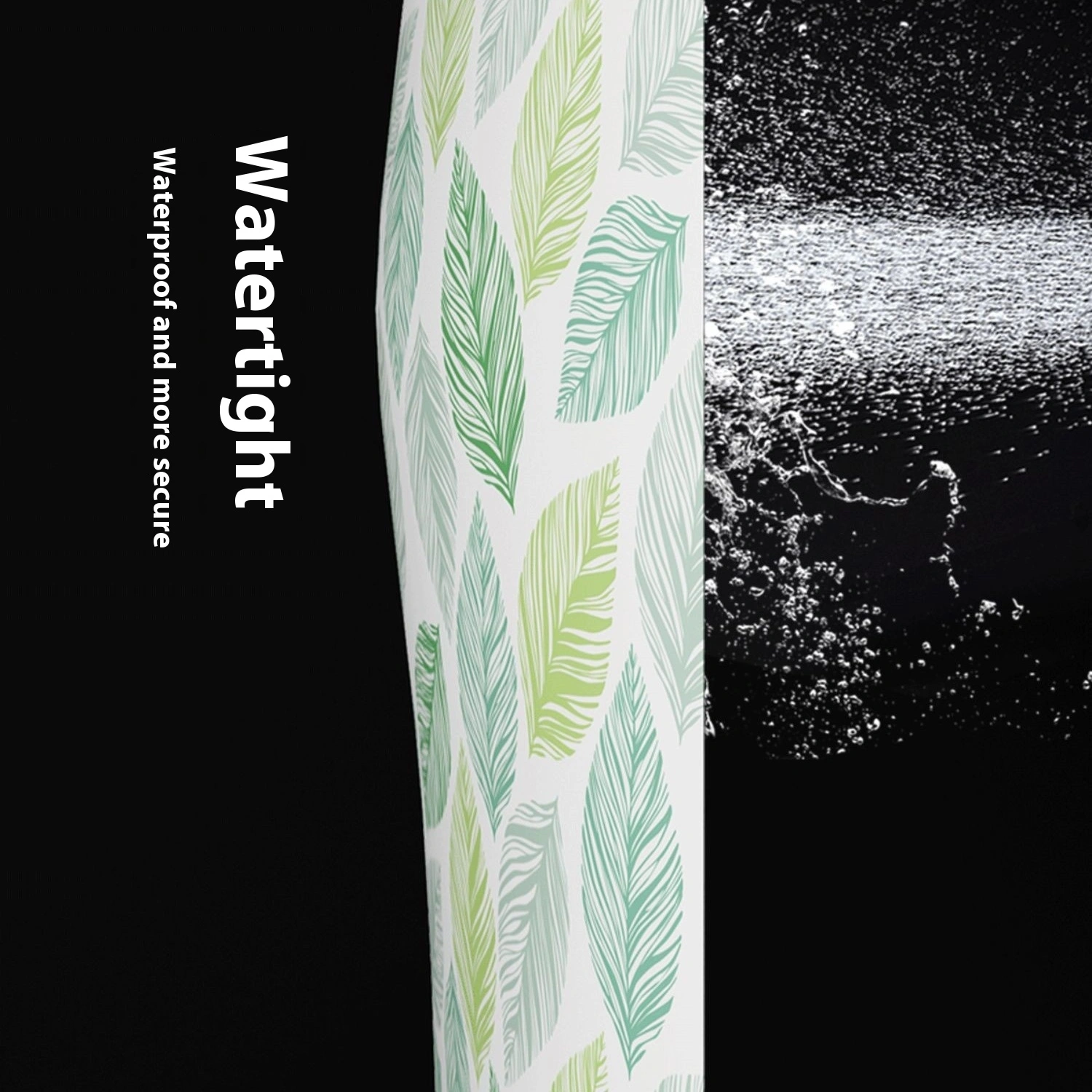 Bathroom Waterproof Shower Curtain PEVA Banana Leaves
