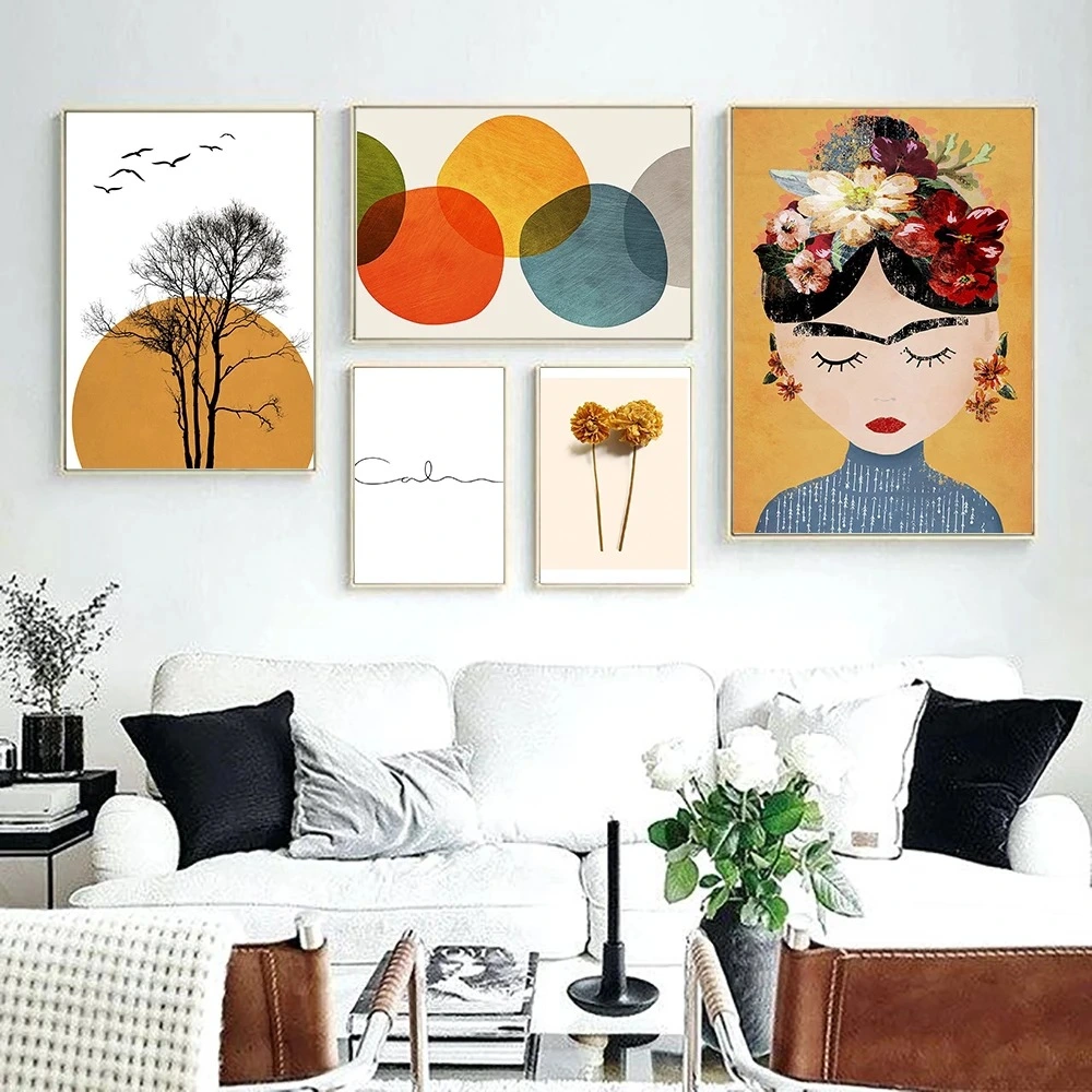 Nordic Landscape Plants Canvas Painting HD Airbrushed Painting For Decoration