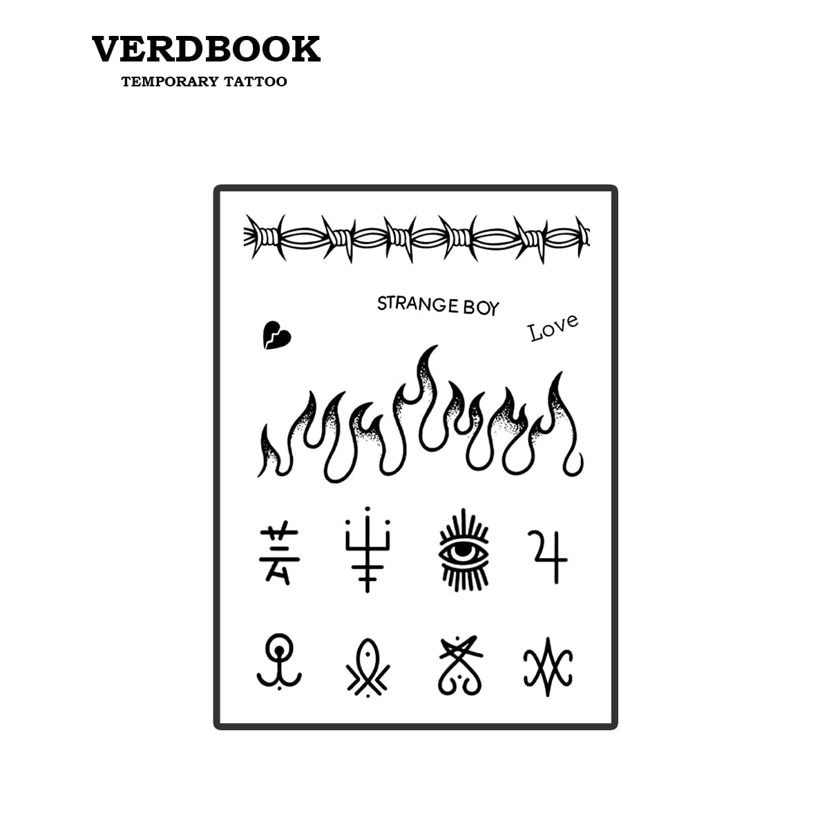 Waterproof Temporary Tattoos: 2-Sheet Tattoo Kit with Realistic Body Stickers, Semi-Permanent Tattoos for Adults Lasting 7-15 Days – Safe for Men & Women, Flame Pattern