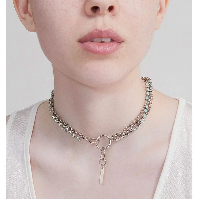 Women's Versatile Multi-layer Rhinestone Chain Winding Necklace