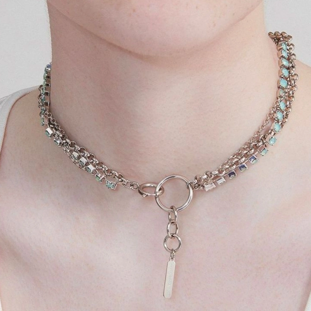 Women's Versatile Multi-layer Rhinestone Chain Winding Necklace