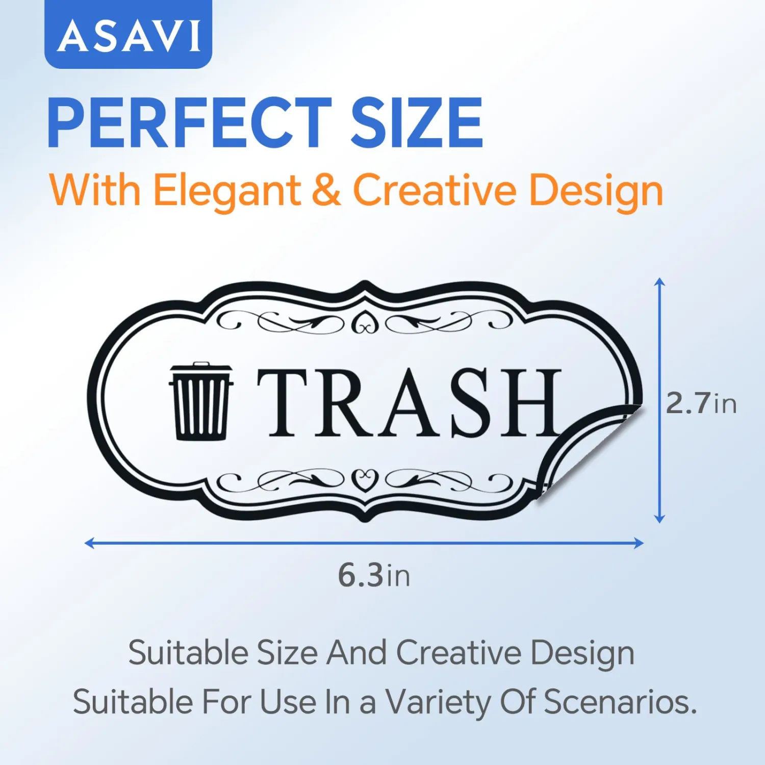Trash & Recycle Stickers – 2-Pack Self-Adhesive Vinyl Labels, Waterproof & Durable (Transparent Background with Black Text, Medium 6.3 x 2.7 inches)