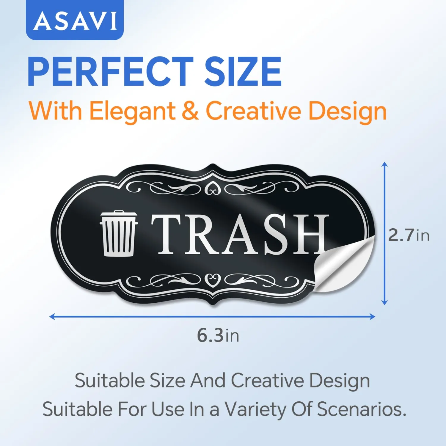 Trash & Recycle Stickers – 2-Pack Self-Adhesive Vinyl Labels, Waterproof & Durable (Green Black, Medium 6.3 x 2.7 inches)