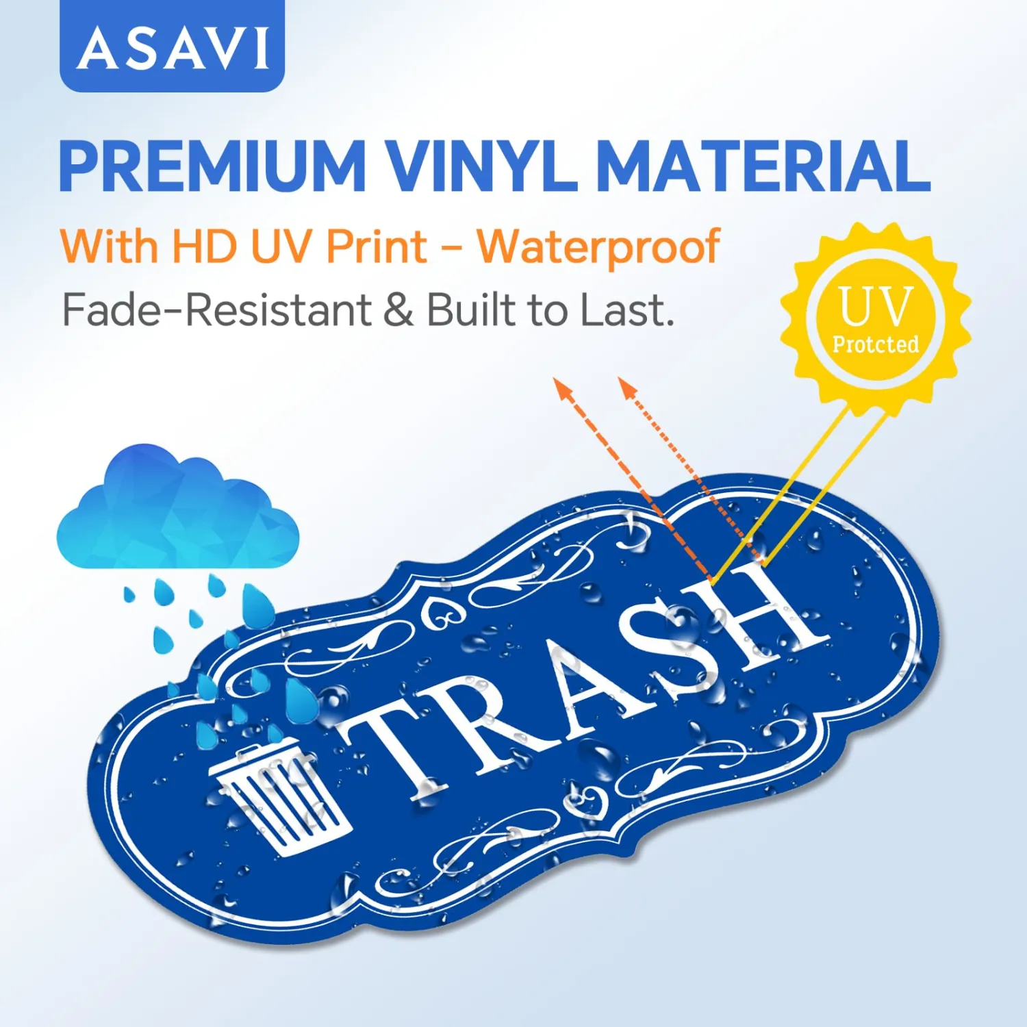 Trash & Recycle Stickers – 2-Pack Self-Adhesive Vinyl Labels, Waterproof & Durable (Green Blue, Medium 6.3 x 2.7 inches)