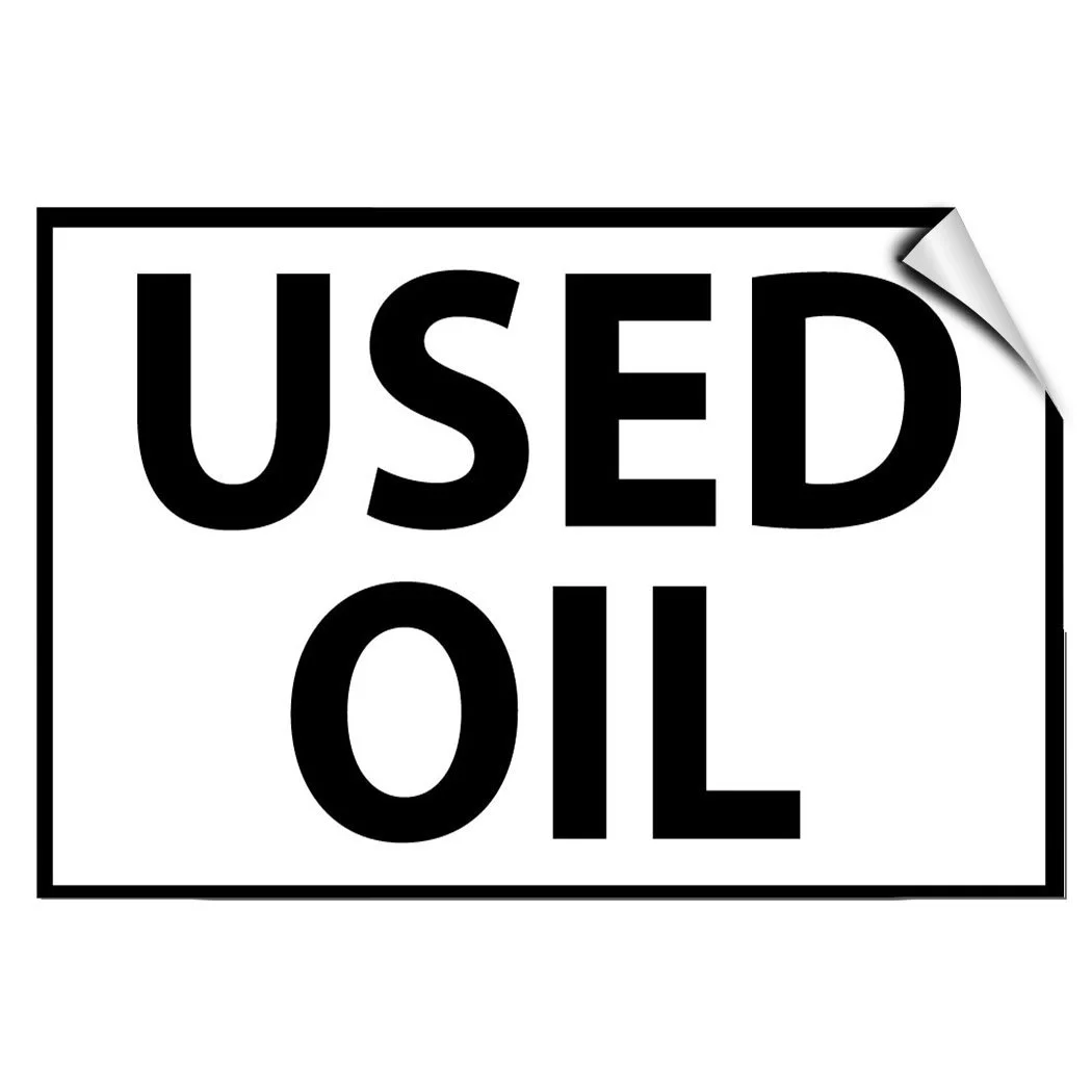 Used Oil Hazard Waste Label Decal Sticker 10 Inches X 7 Inches