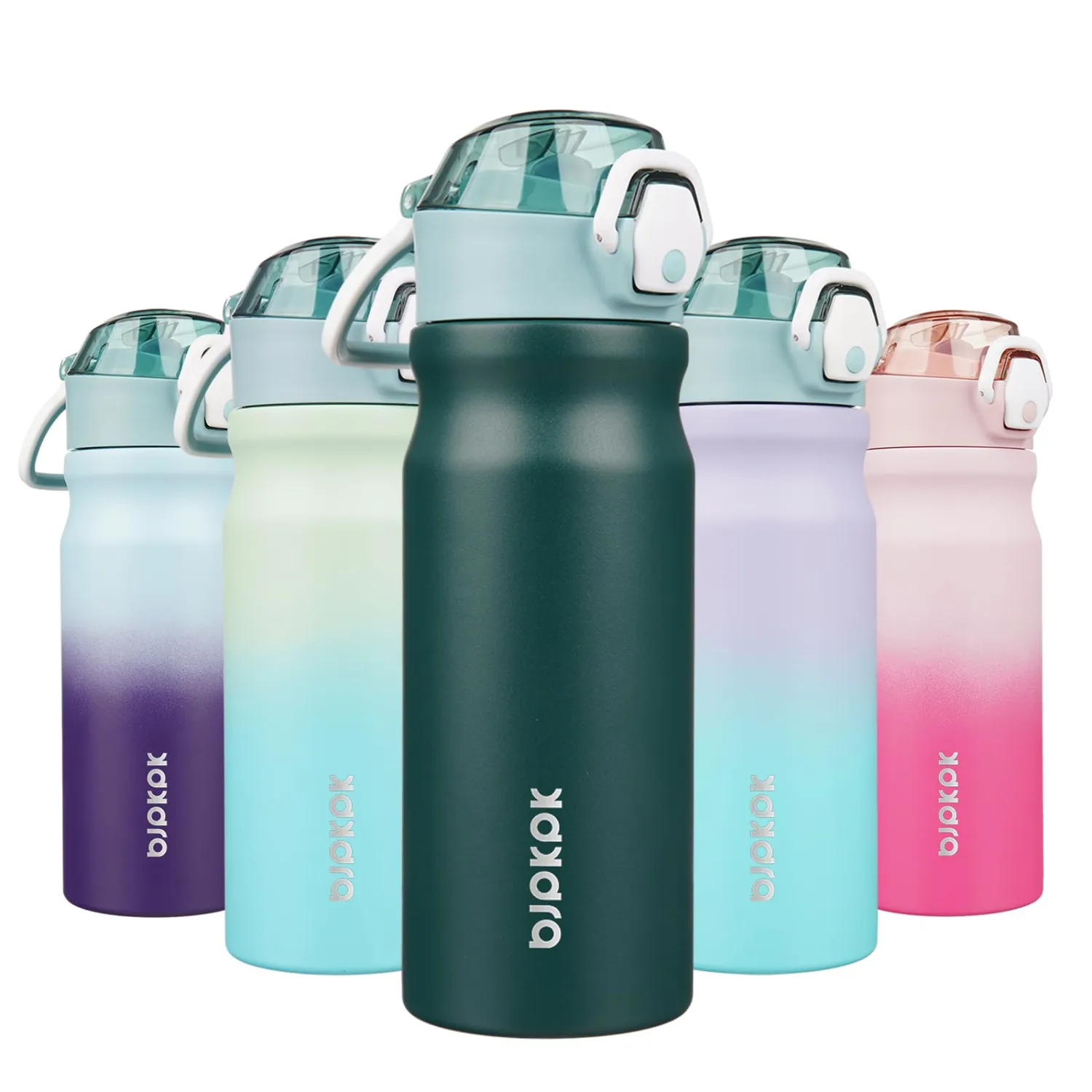 BJPKPK Stainless Steel Insulated Water Bottle with Straw Lid 18oz Reusable Metal Thermal Flask Bottles Keep Cold and Hot,Army Green