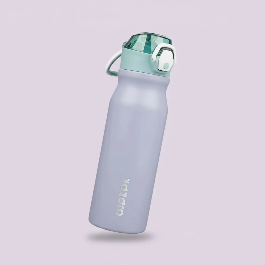 BJPKPK Stainless Steel Insulated Water Bottle with Straw Lid 25oz Reusable Metal Thermal Flask Bottles Keep Cold and Hot,Modern Blue