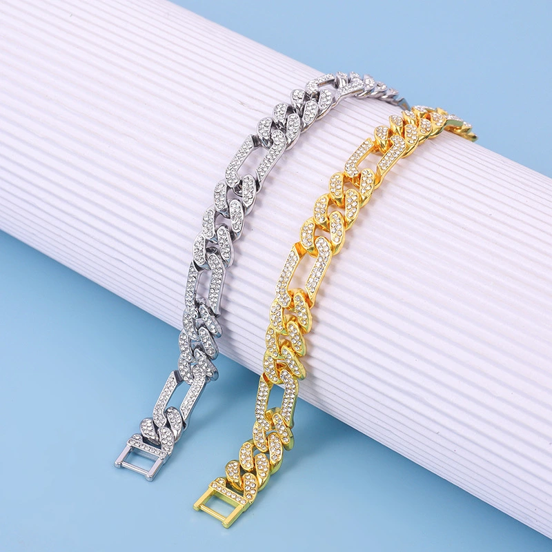 Diamond-embedded Cuban Necklace Trendy Hip Hop