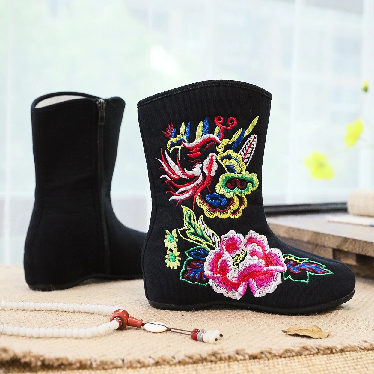 Embroidered Cloth Phoenix Peony Embroidered Women's Shoes