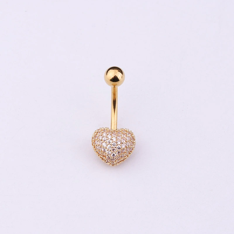 New Micro Inlaid Zircon Umbilical Ring