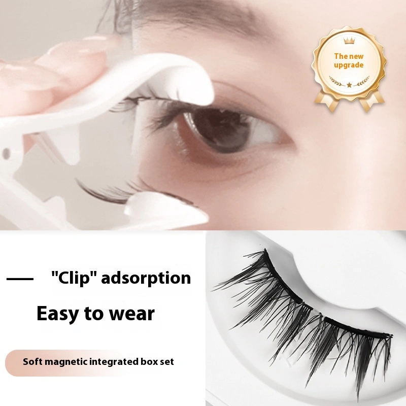 Magnetic False Eyelashes Natural Long Lasting Eyelashes Integrated Soap Holder