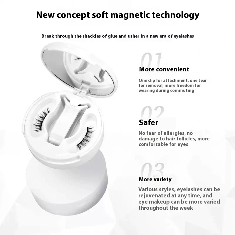 Magnetic False Eyelashes Natural Long Lasting Eyelashes Integrated Soap Holder