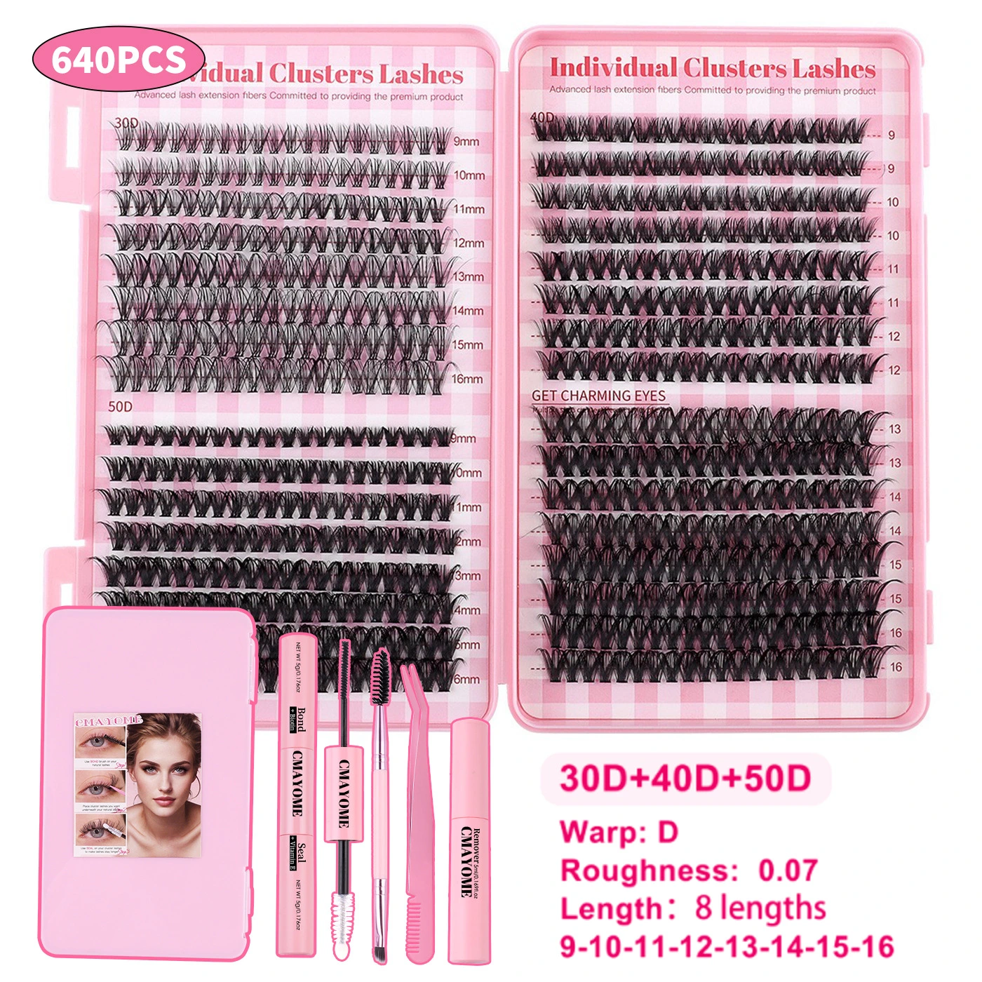 DIY Daily Natural Thick Segment Single Cluster False Eyelashes