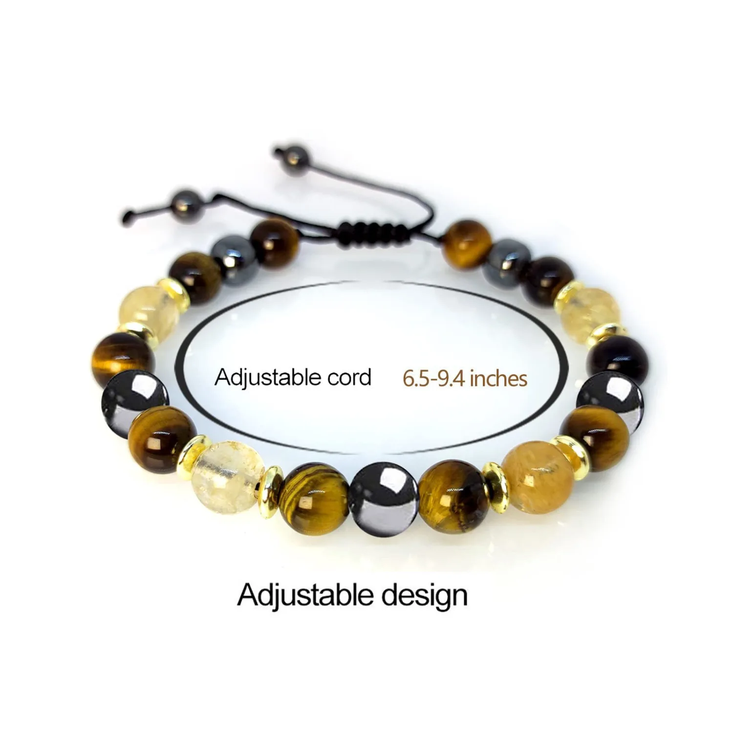 Agate Tiger Eye Lapis Lazuli Beaded Weave Bracelet