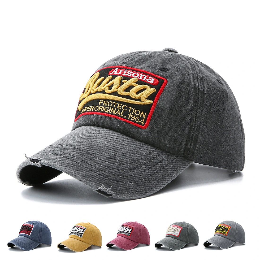 Washed Baseball Cap Patch Letters Hat