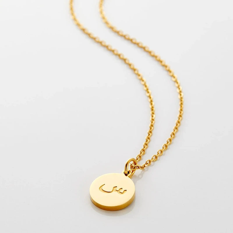 28 Letters Titanium Steel Round Stainless Steel Necklace