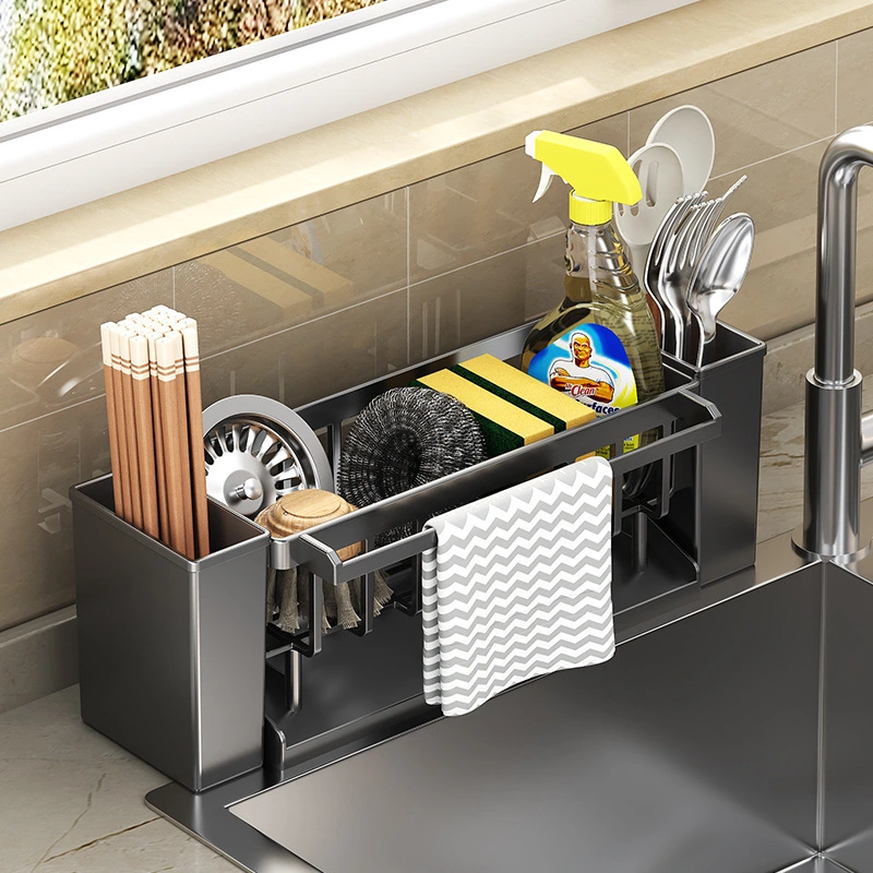 Multifunctional Sink Sponge Draining Rack Countertop Organizer Storage Rack