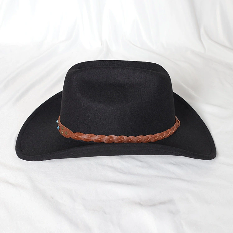 Wide Brim Western Denim Top Hat