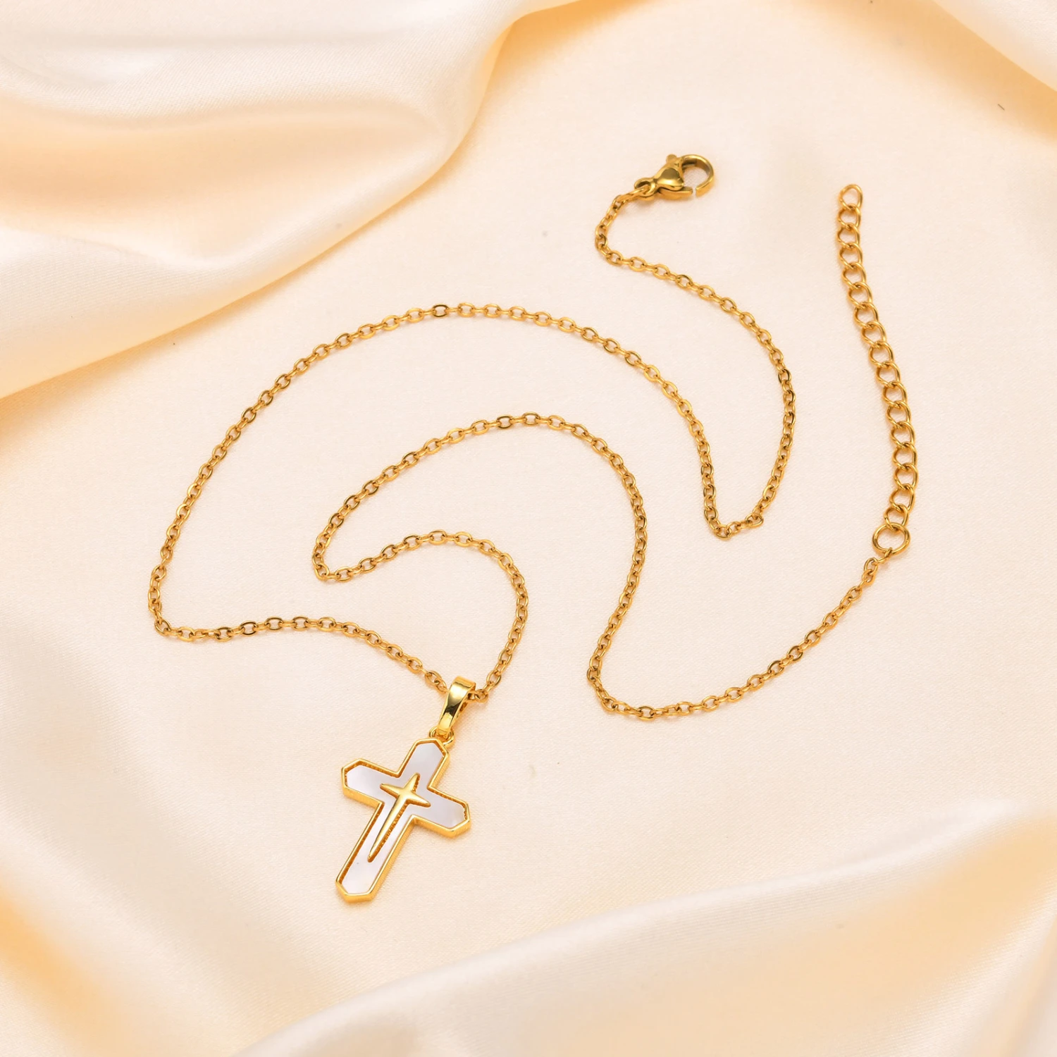 Personality Small Size Copper Shell Cross Pendant