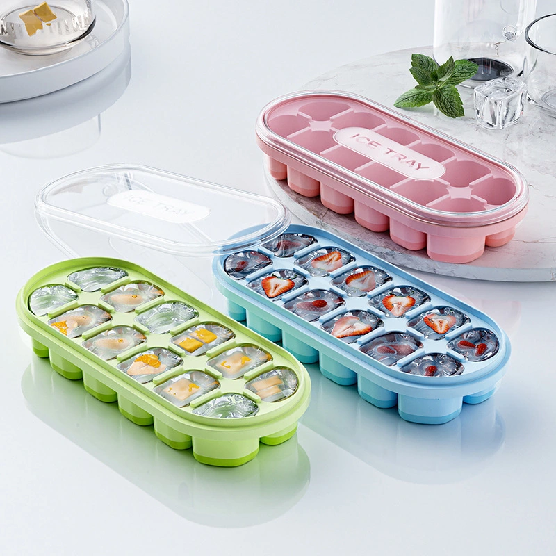 Large Capacity With Lid Easy To Take Off Ice Tray Household Ice Storage Ice Maker