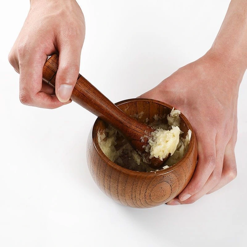 Wooden Manual Household Garlic Pounding Traditional Chinese Medicine Triturator