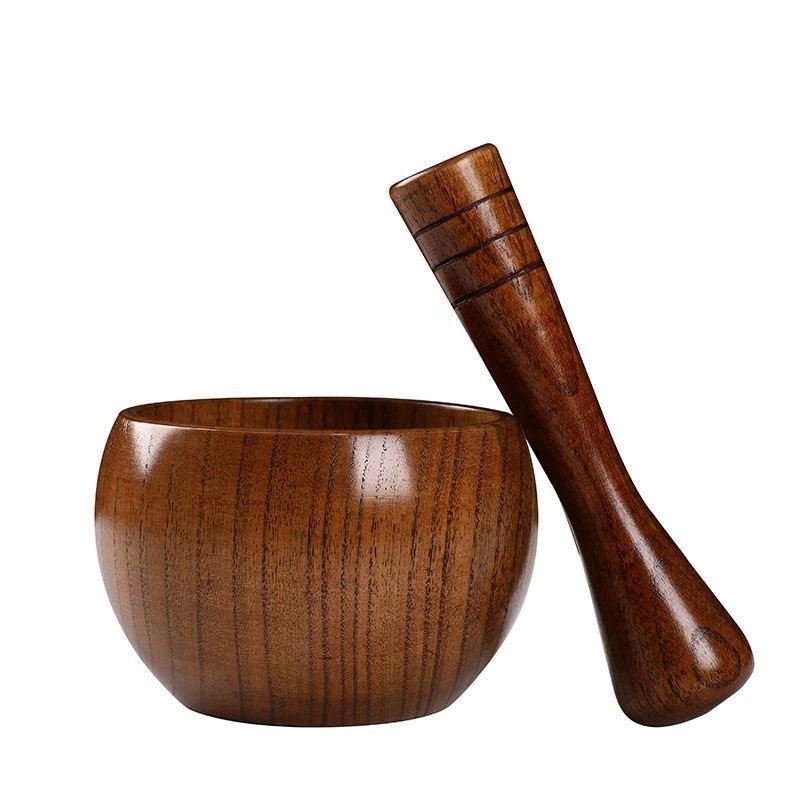 Wooden Manual Household Garlic Pounding Traditional Chinese Medicine Triturator