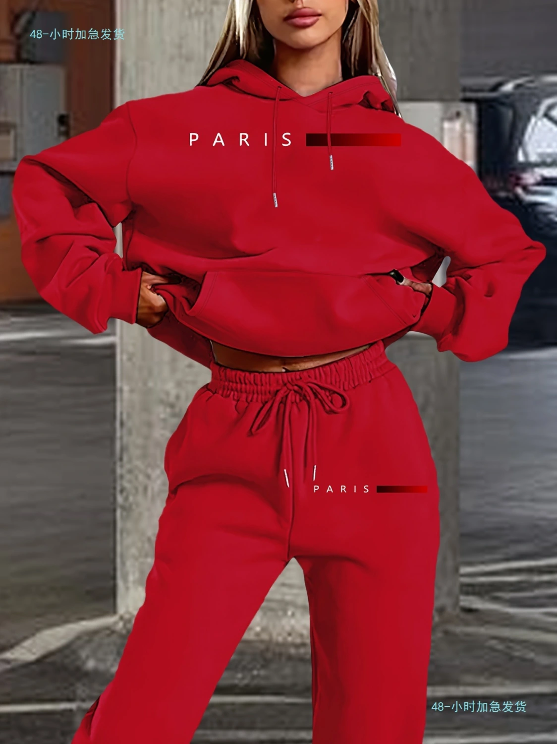 European And American Ladies Casual Hoodie Printing Suit