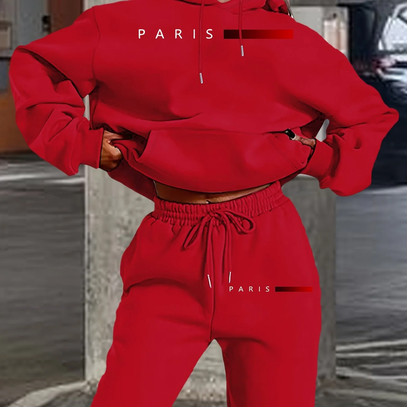 European And American Ladies Casual Hoodie Printing Suit