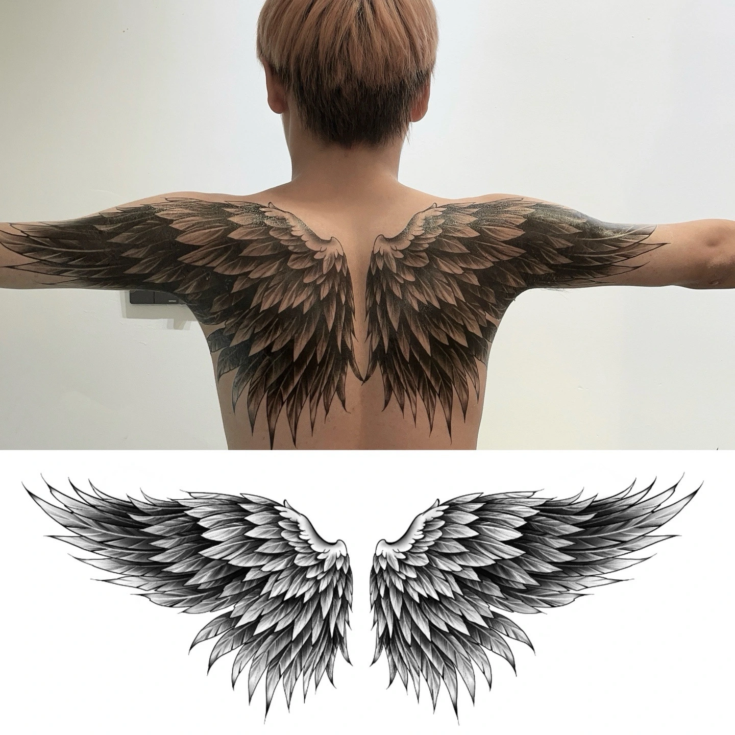 Wings Tattoo Sticker Waterproof And Hard-wearing Lasting 3-7 Days Simulation Back